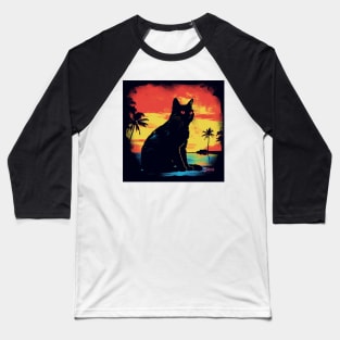 Retro Cat Shirt Baseball T-Shirt